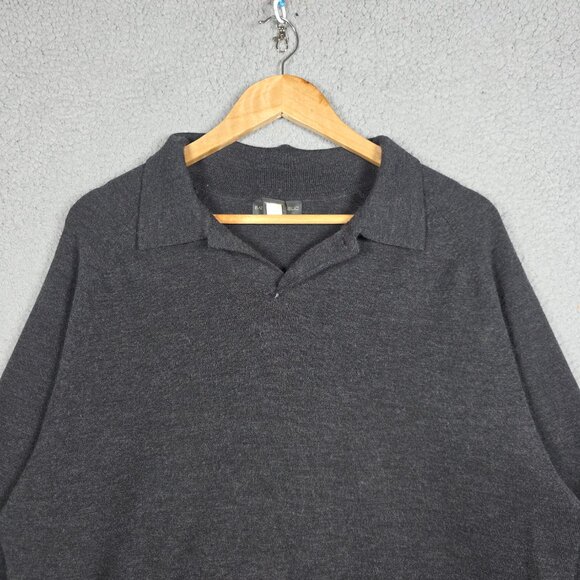 Banana Republic Rugby Sweater Men Size Large Charcoal Wool Blend Regular Fit VTG - Picture 3 of 9